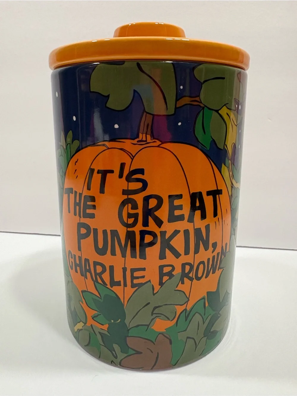 Charlie Brown Great Pumpkin Ceramic Canister - Orange